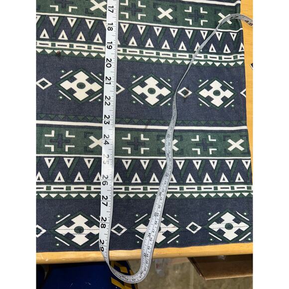 Vintage All Over Print Shirt Southwest Aztec Green Blue American Basics Tee XL - Picture 9 of 9